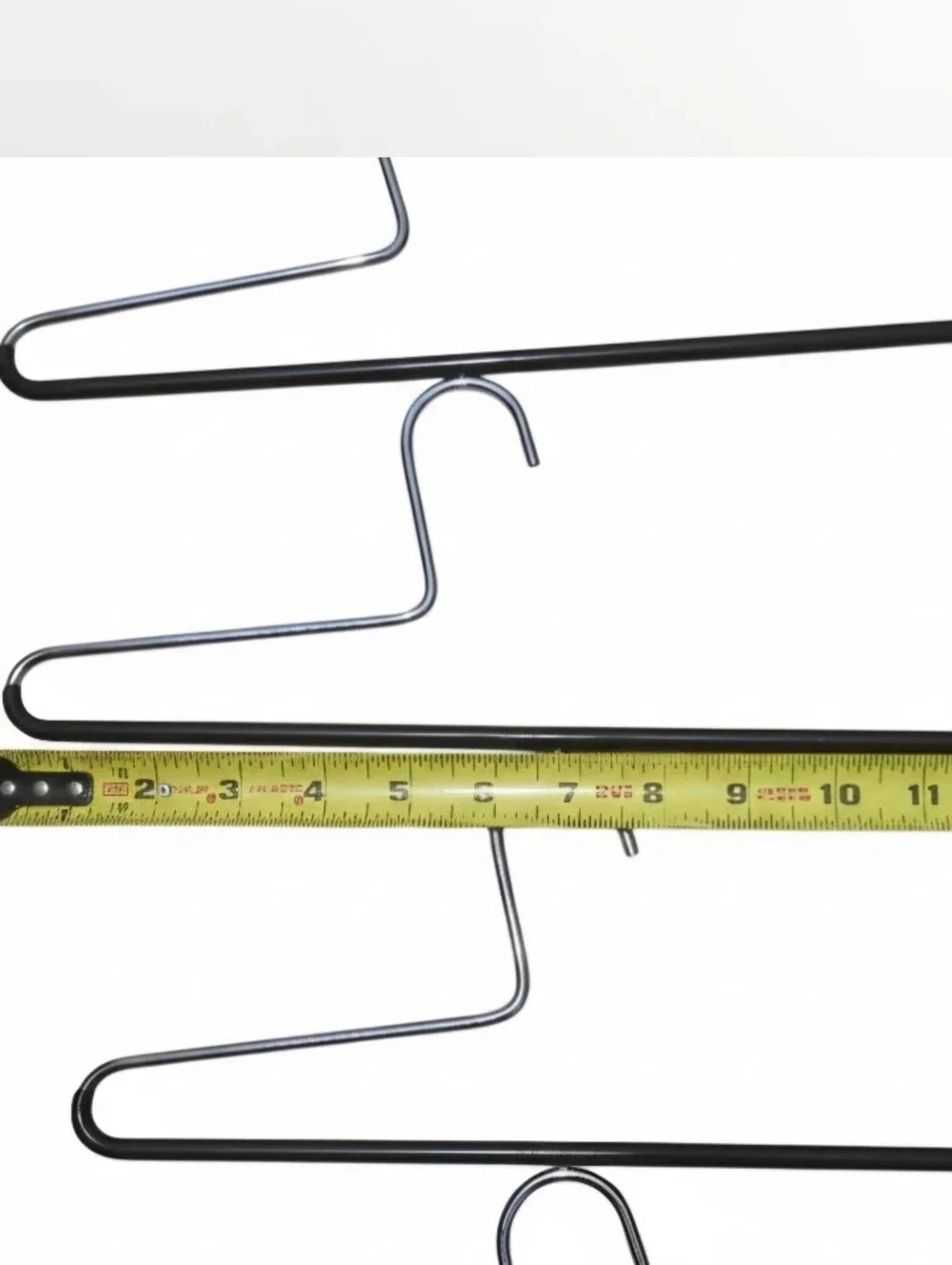 Set of 5 Open-End Slim Non-Slip Pants Hangers Set in Black and Silver